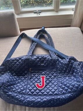 Oliver Thomas Navy Quilted Tote Bag